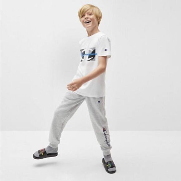 Champion Big Script Crewneck T-Shirt white, boys shirt L - Picture 1 of 4